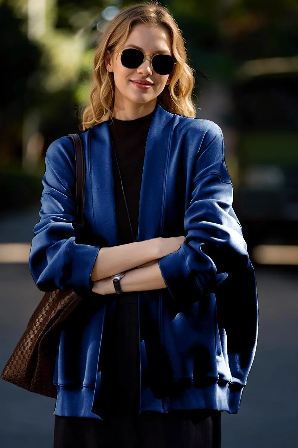 2025 Spring Streetwear Oversized Loose Lightweight Open Front Cardigan Sweaters for Women no Zip Up Casual Hoodies Sweatshirt