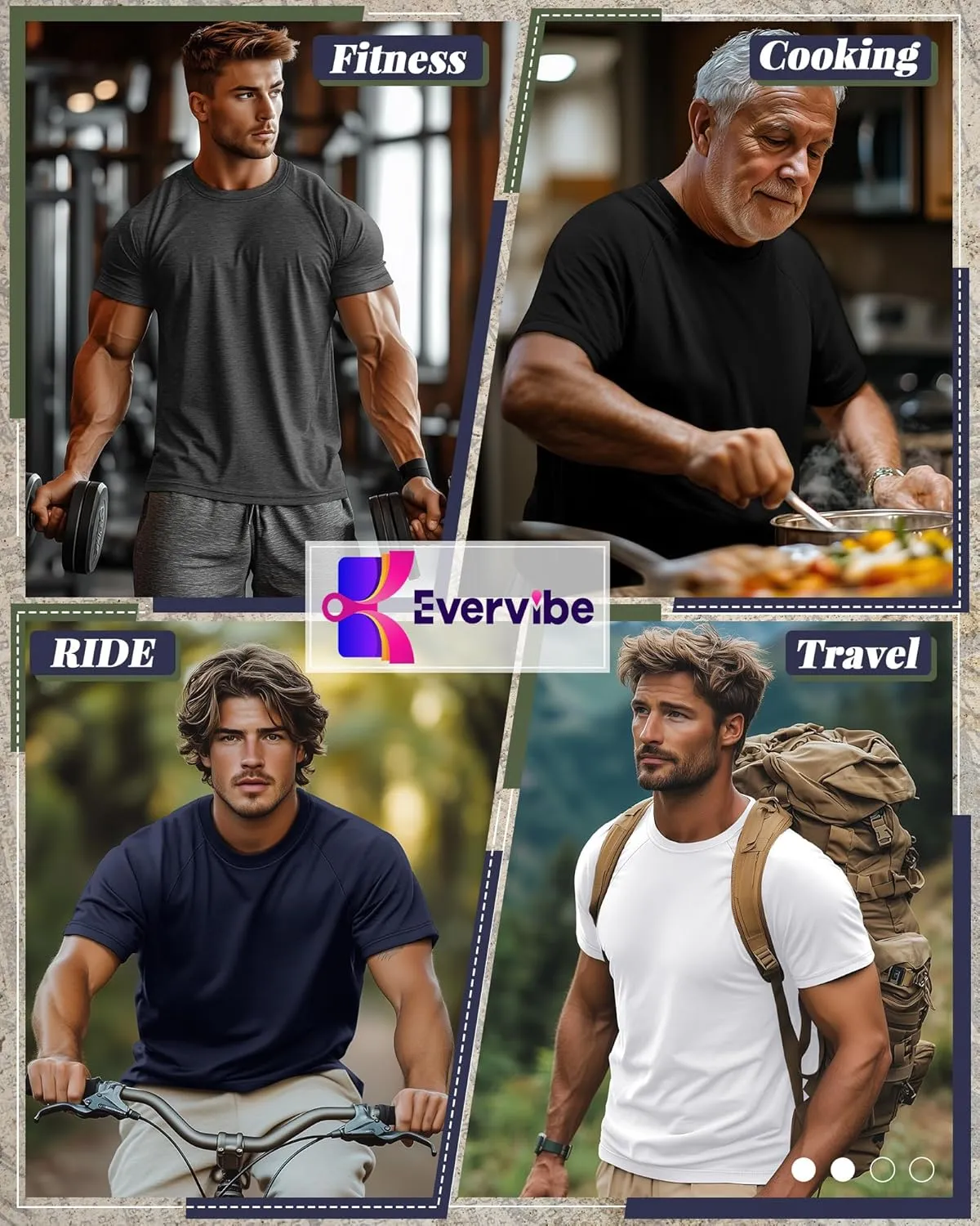 5 Pack Men's Big & Tall Cotton T-Shirts, Short Sleeve Crew Neck Shirts Moisture Wicking Classic Tees Bulk Multipack