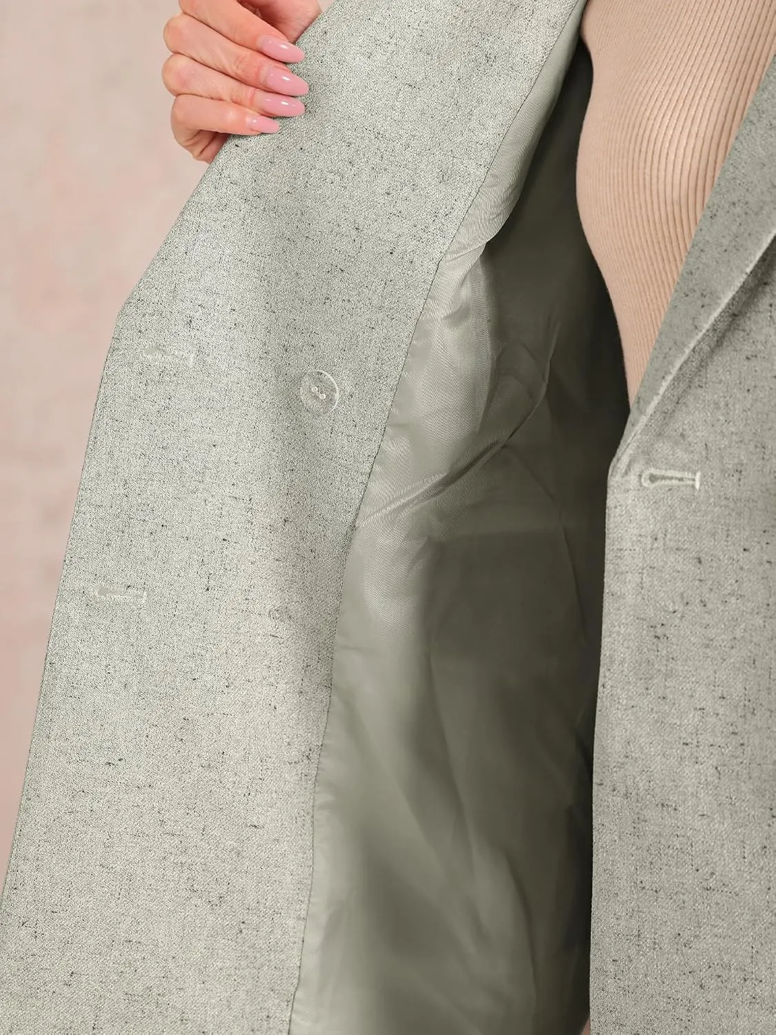 Allegra K Casual Work Blazer for Women's Notched Lapel Double-Breasted Blazer Suits Business Blazers Jackets