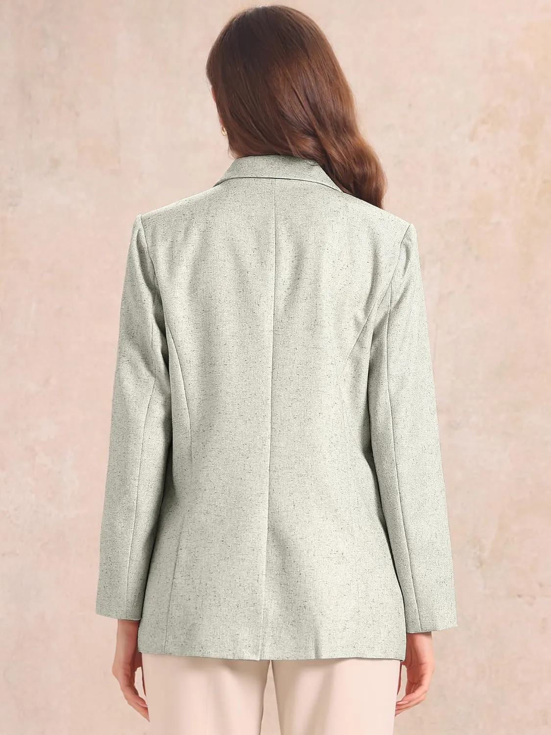 Allegra K Casual Work Blazer for Women's Notched Lapel Double-Breasted Blazer Suits Business Blazers Jackets