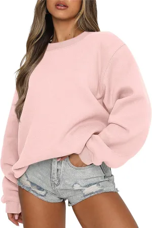 ANRABESS Women's Sweatshirts Crewneck Fleece Oversized Pullover Hoodies Cute Shirts Tops Teen Girls Preppy Clothes 2025