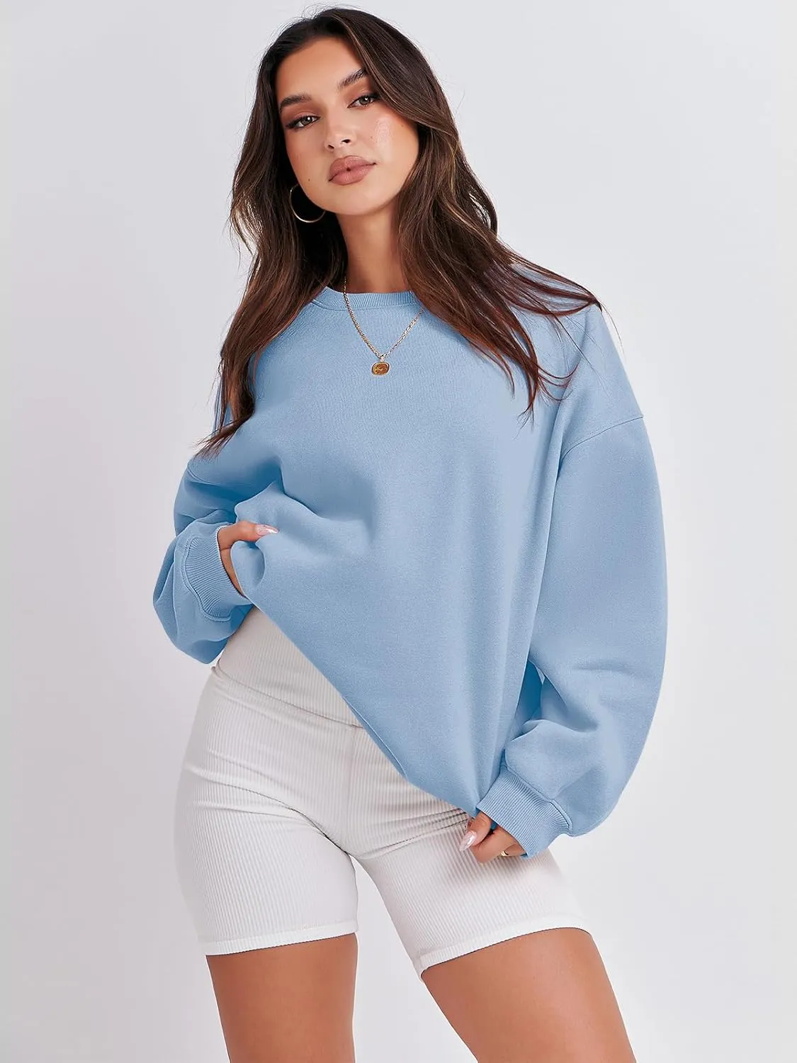 ANRABESS Women's Sweatshirts Crewneck Fleece Oversized Pullover Hoodies Cute Shirts Tops Teen Girls Preppy Clothes 2025