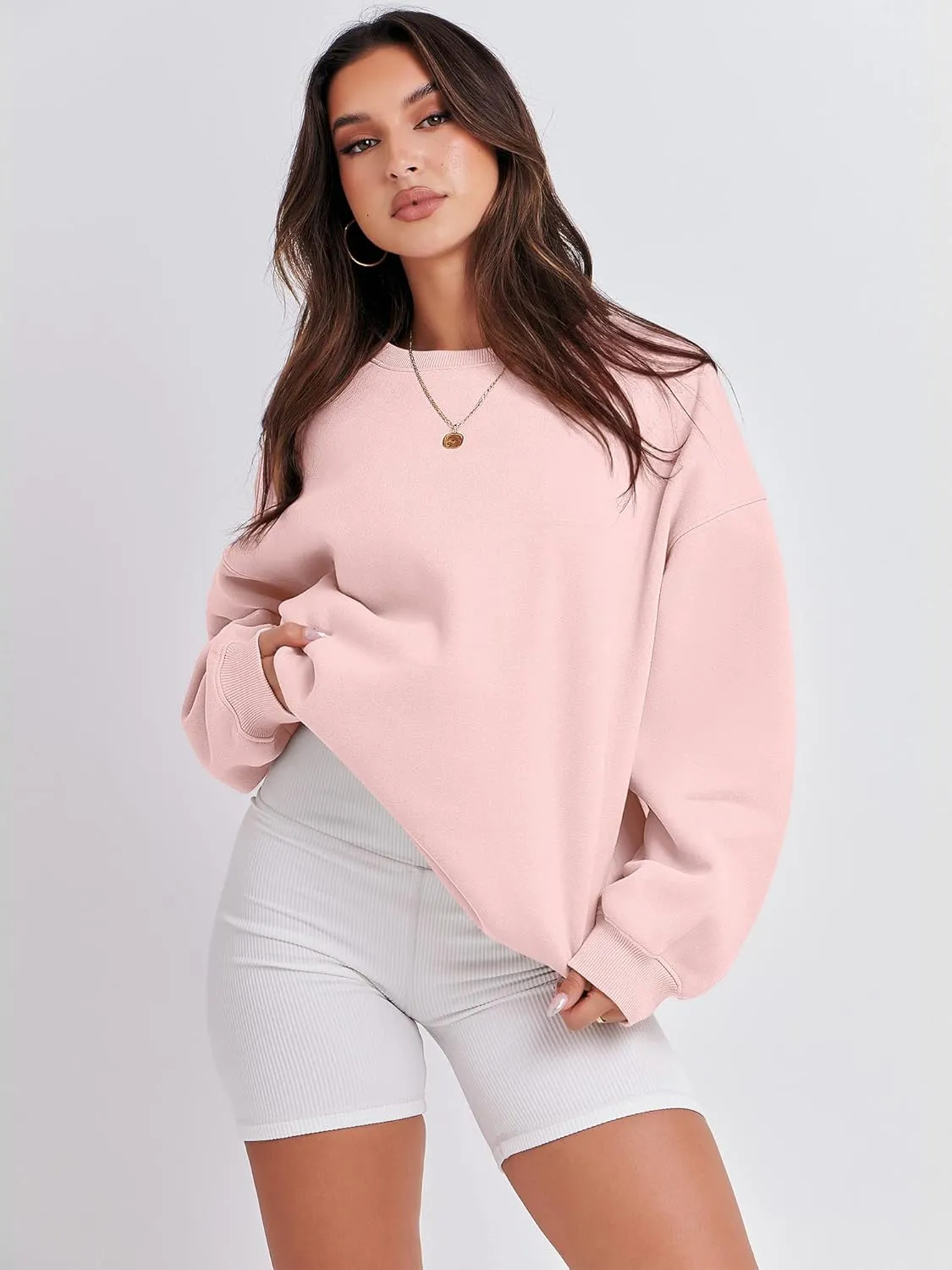 ANRABESS Women's Sweatshirts Crewneck Fleece Oversized Pullover Hoodies Cute Shirts Tops Teen Girls Preppy Clothes 2025