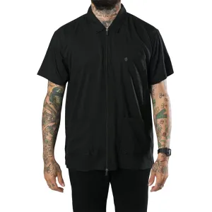 Barber Strong Barber Jacket, Men's Black, Hair Repellent, Lightweight and Breathable Vented Side Panels, Features Easy Hair Removal and 2-Way Zipper Closure, 2X, Great for Pet Grooming