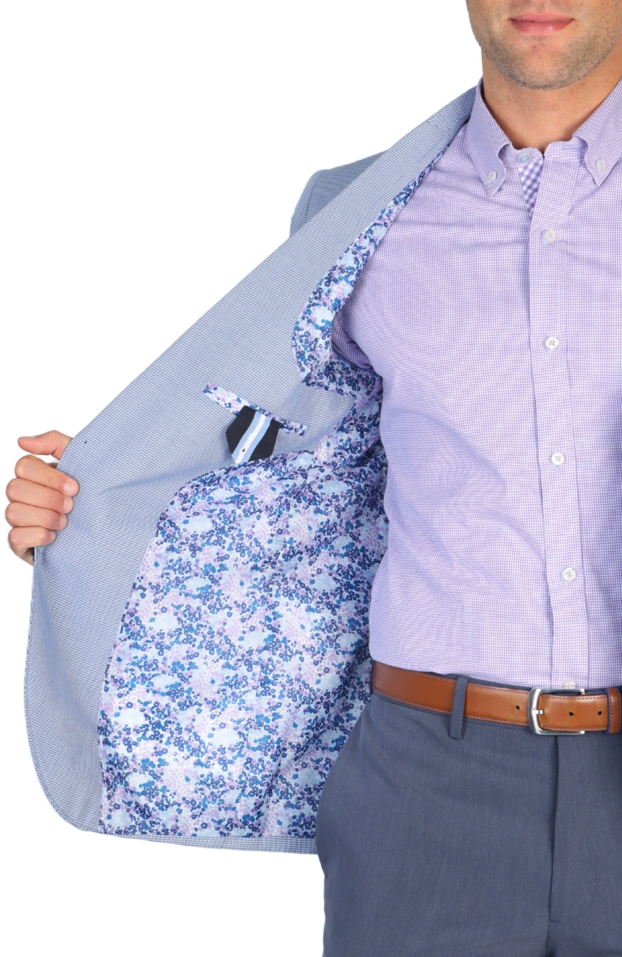 Blue Mini Houndstooth Sport Coat