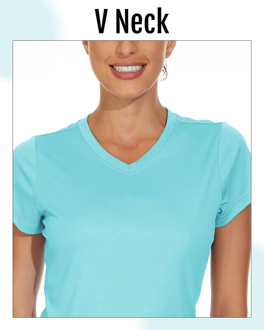 Boladeci Women's Short Sleeve V Neck Sun Shirts UPF 50 UV Protection Quick Dry Tees Workout Summer Tops
