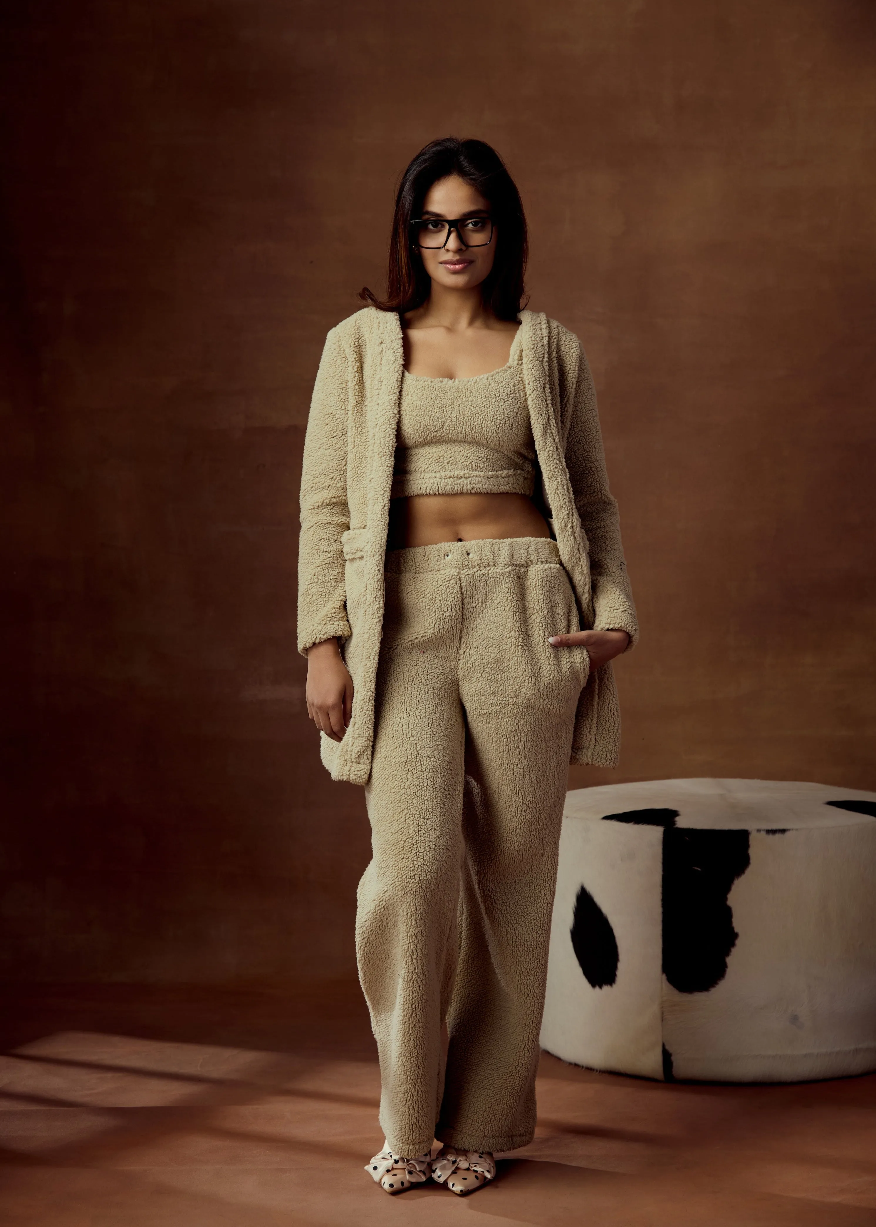 Brielle Beige Wide-Leg Pants