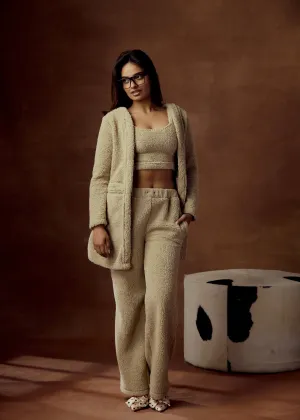 Brielle Beige Wide-Leg Pants