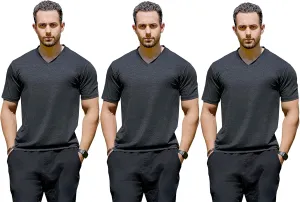 Cotton Blend Tshirts V-Neck Short Sleeve for Men Undershirt V Neck,Quick-Dry Gym Workout Breathable T-Shirt