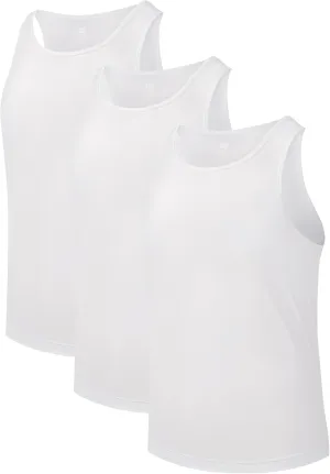 DAVID ARCHY Men's Undershirts Tank Top Crew Neck Sleeveless T Shirts for Men Breathable Basic Shirts Tees in 3 Pack