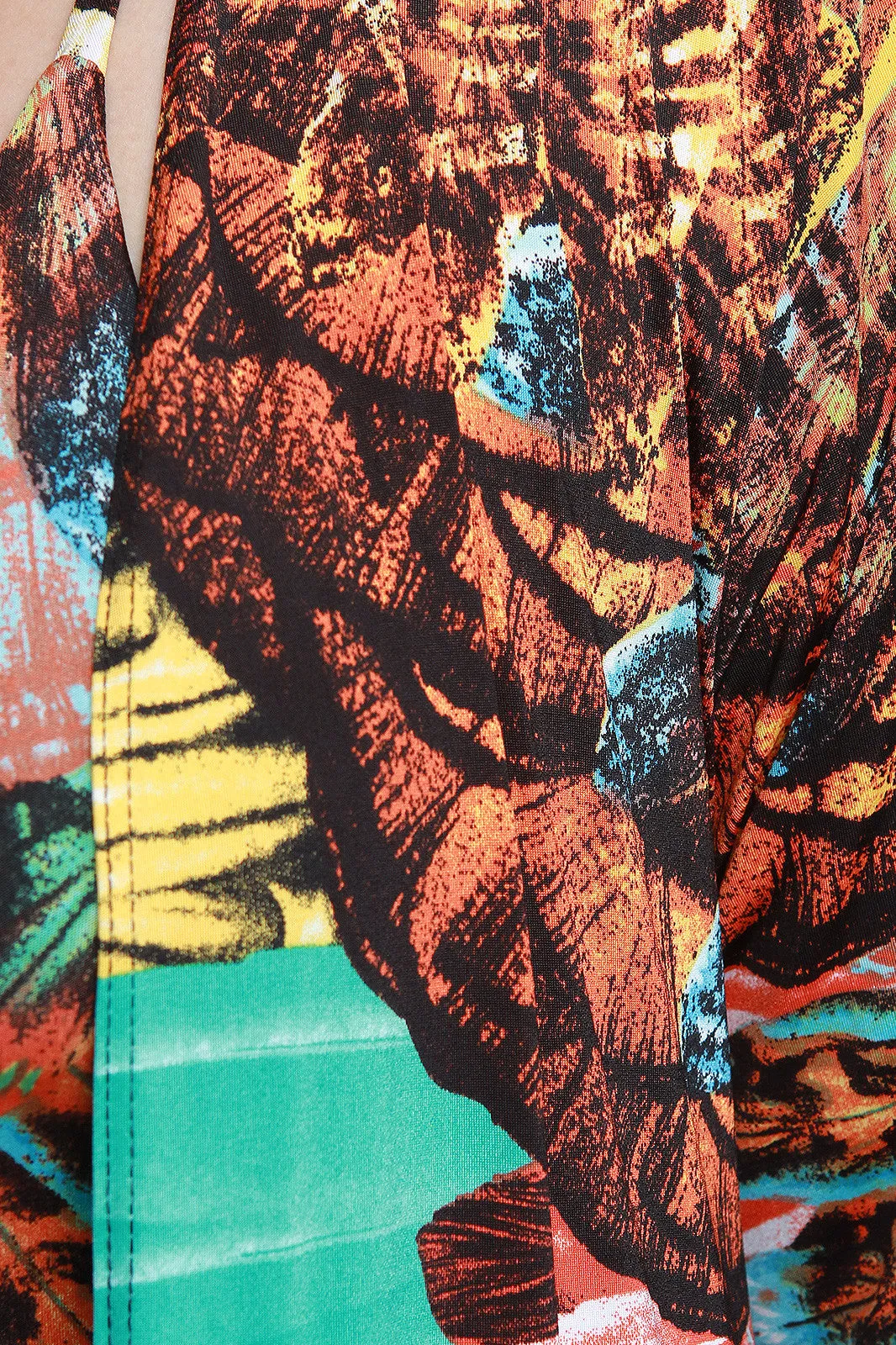 Exotic Feather Printed Floor Swept Cardigan