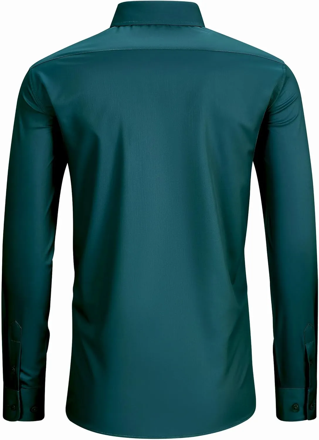 FAHIZO Men's Dress Shirt Regular Fit Soild Business Formal Long Sleeve Button Up Stretch Shirts