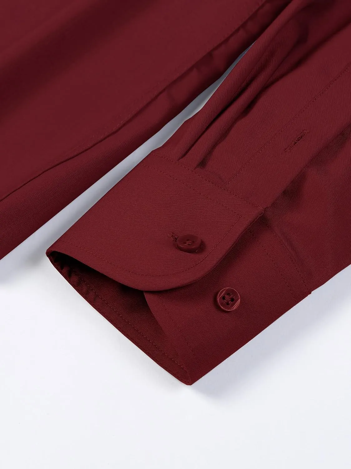 FAHIZO Men's Dress Shirt Regular Fit Soild Business Formal Long Sleeve Button Up Stretch Shirts