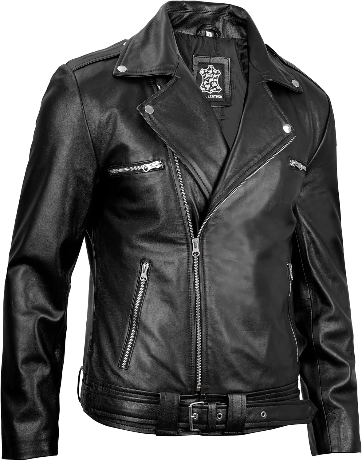 fjackets Asymmetrical Style Men's Leather Jacket - Genuine Lambskin Leather Jackets Men
