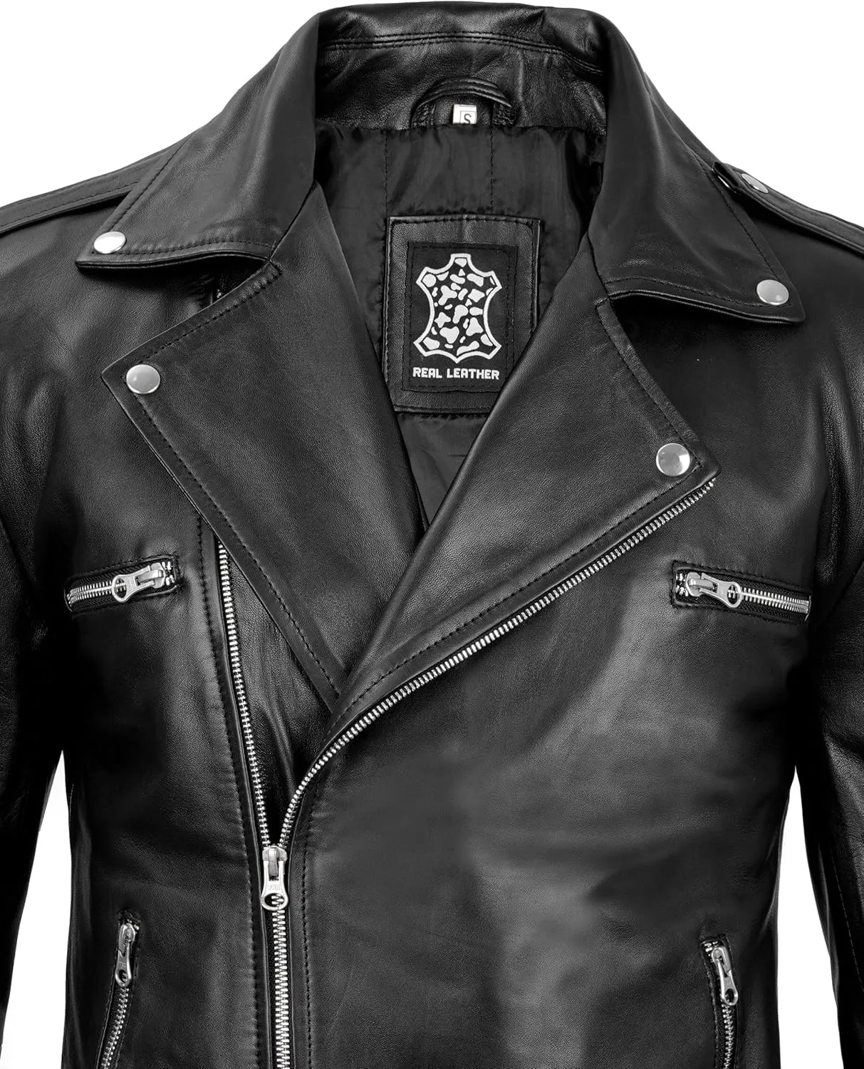 fjackets Asymmetrical Style Men's Leather Jacket - Genuine Lambskin Leather Jackets Men