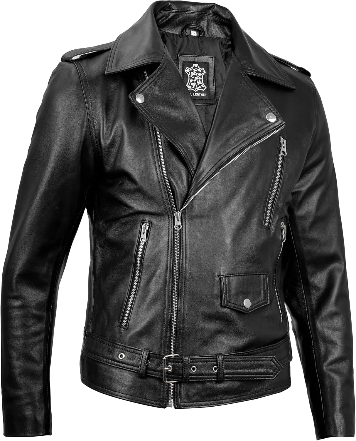 fjackets Asymmetrical Style Men's Leather Jacket - Genuine Lambskin Leather Jackets Men