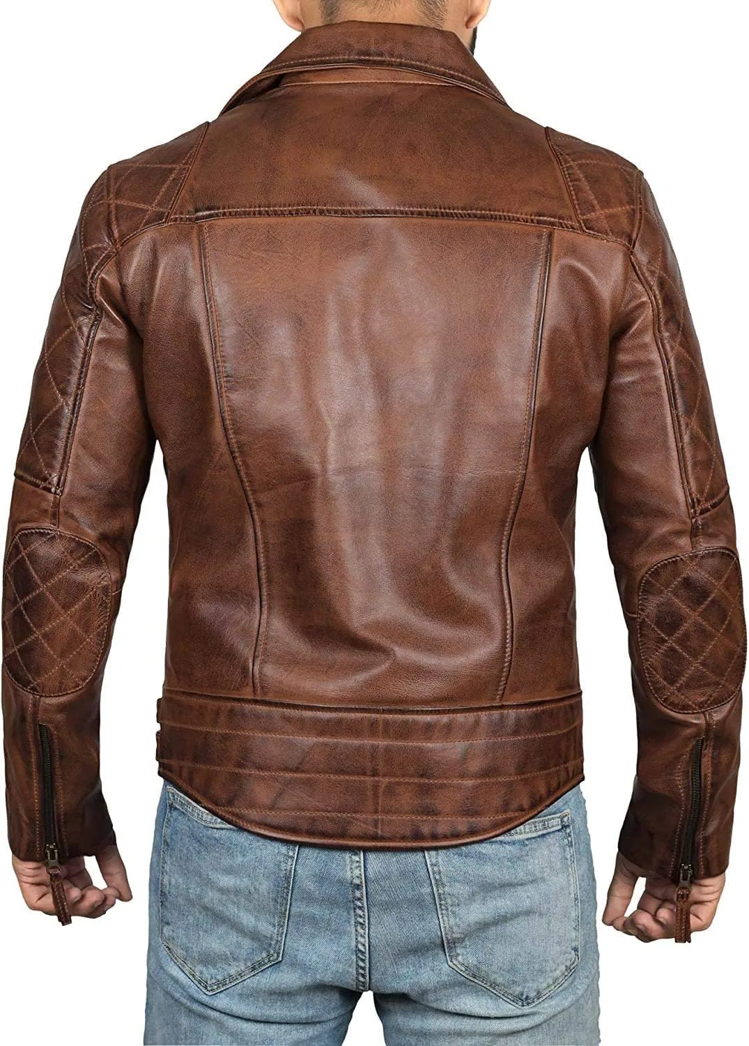 fjackets Asymmetrical Style Men's Leather Jacket - Genuine Lambskin Leather Jackets Men
