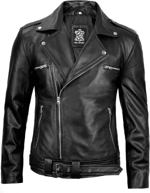fjackets Asymmetrical Style Men's Leather Jacket - Genuine Lambskin Leather Jackets Men