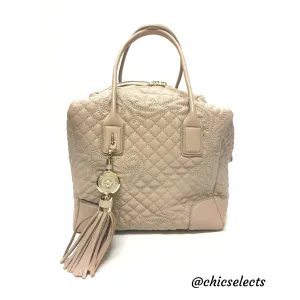 GIANNI VERSACE VANITAS NUDE QUILTED MEDUSA CHARM SATCHEL HANDBAG
