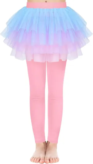 JOCMIC Toddler Girls Tutu Skirt Leggings Pant with Ruffle Kids Footless Culotte