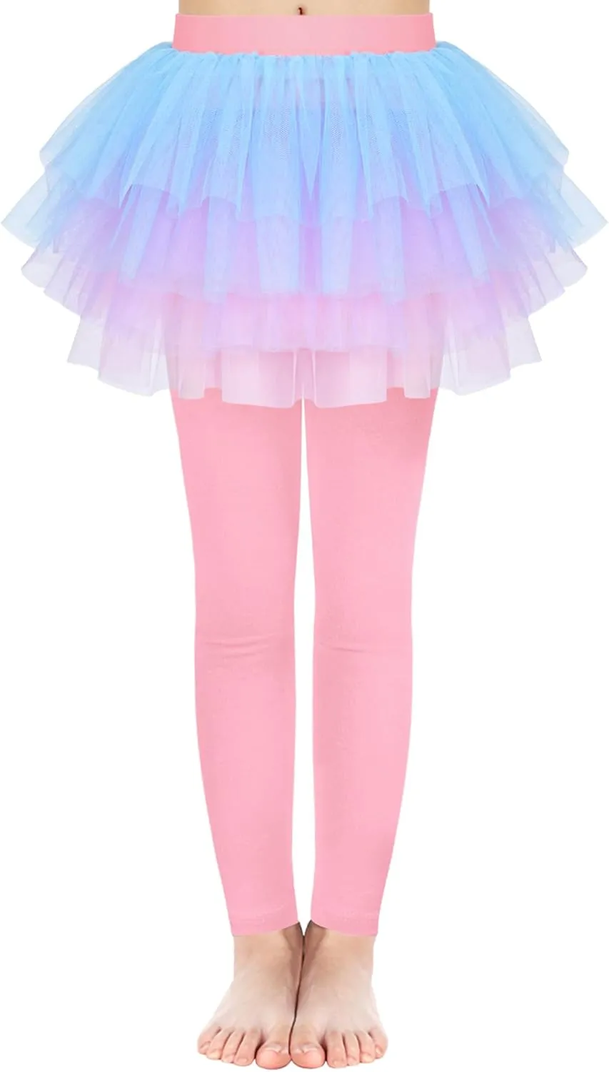 JOCMIC Toddler Girls Tutu Skirt Leggings Pant with Ruffle Kids Footless Culotte