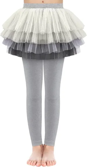 JOCMIC Toddler Girls Tutu Skirt Leggings Pant with Ruffle Kids Footless Culotte