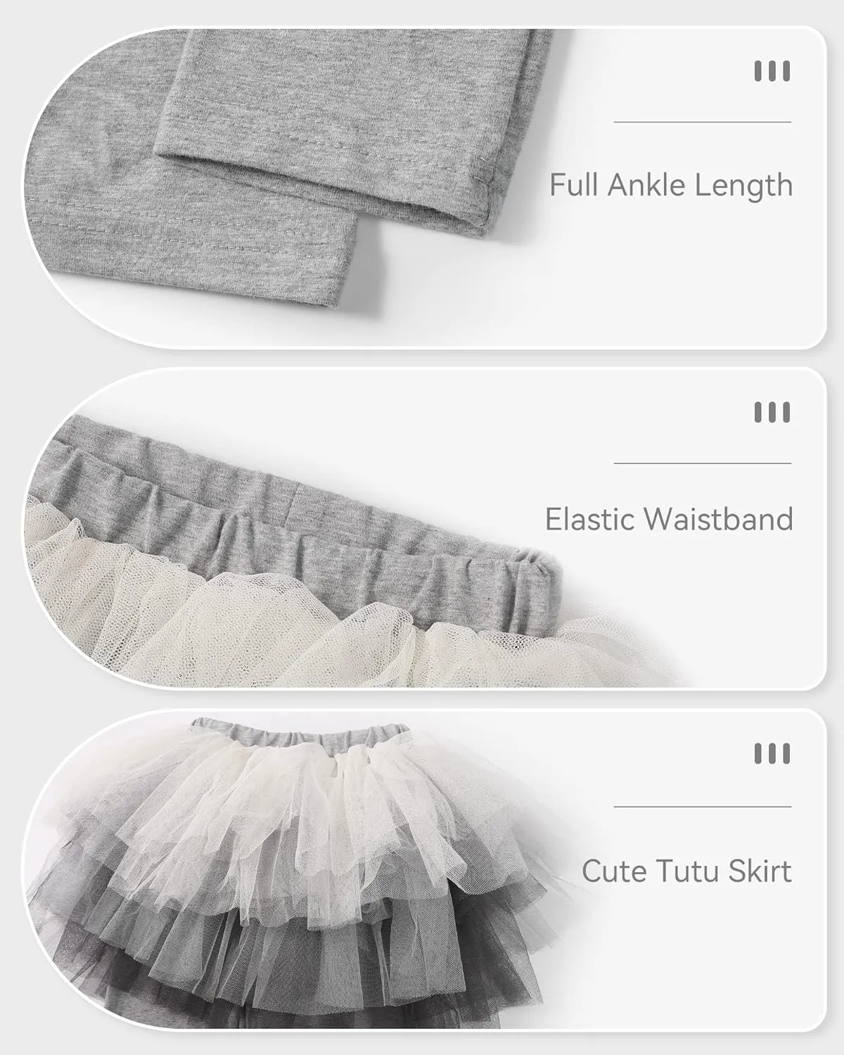 JOCMIC Toddler Girls Tutu Skirt Leggings Pant with Ruffle Kids Footless Culotte