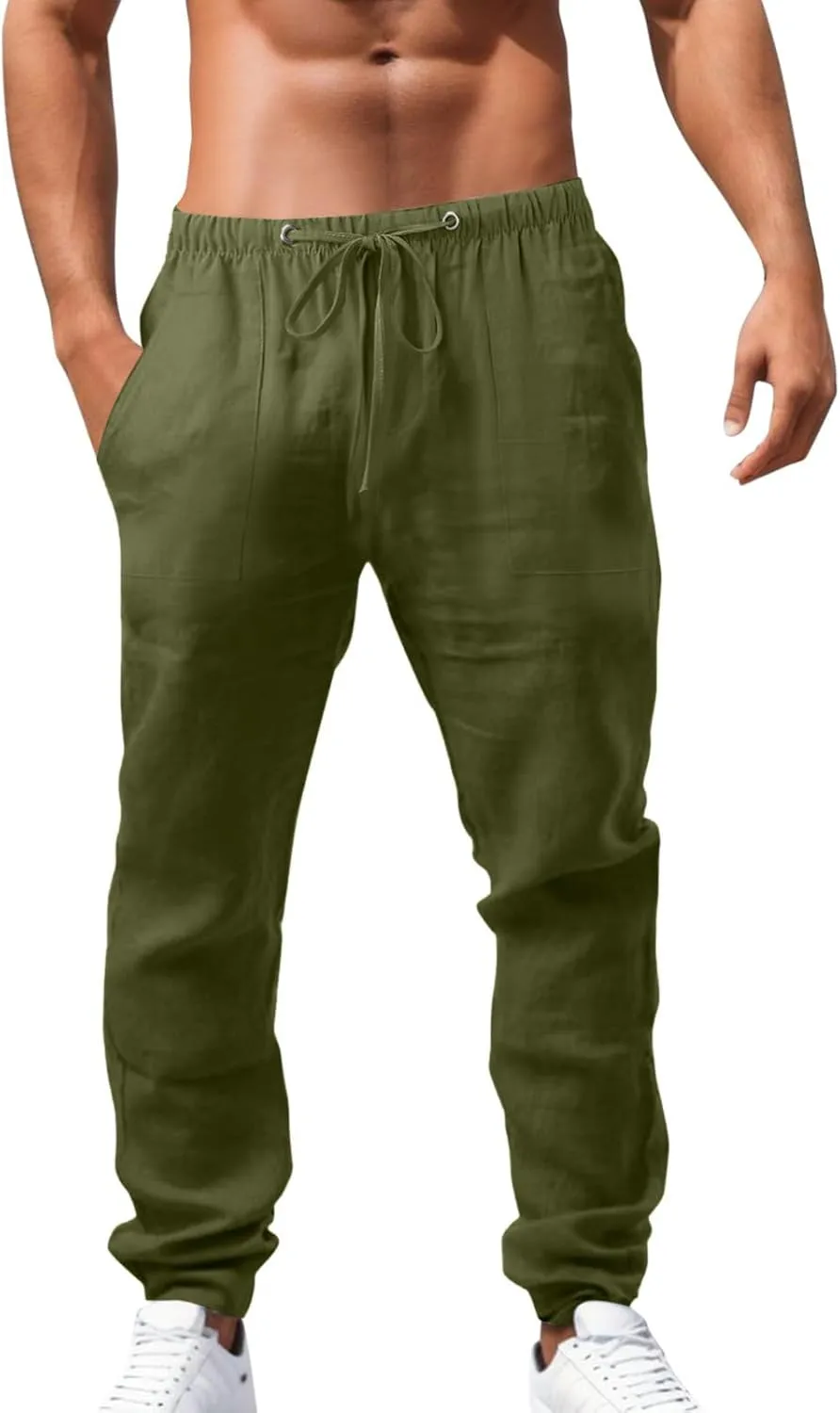 Men's Cargo Combat Work Pant Running Workout Jogger Plus Size Sweatpant Baggy Open Hem Drawstring Waist Pants