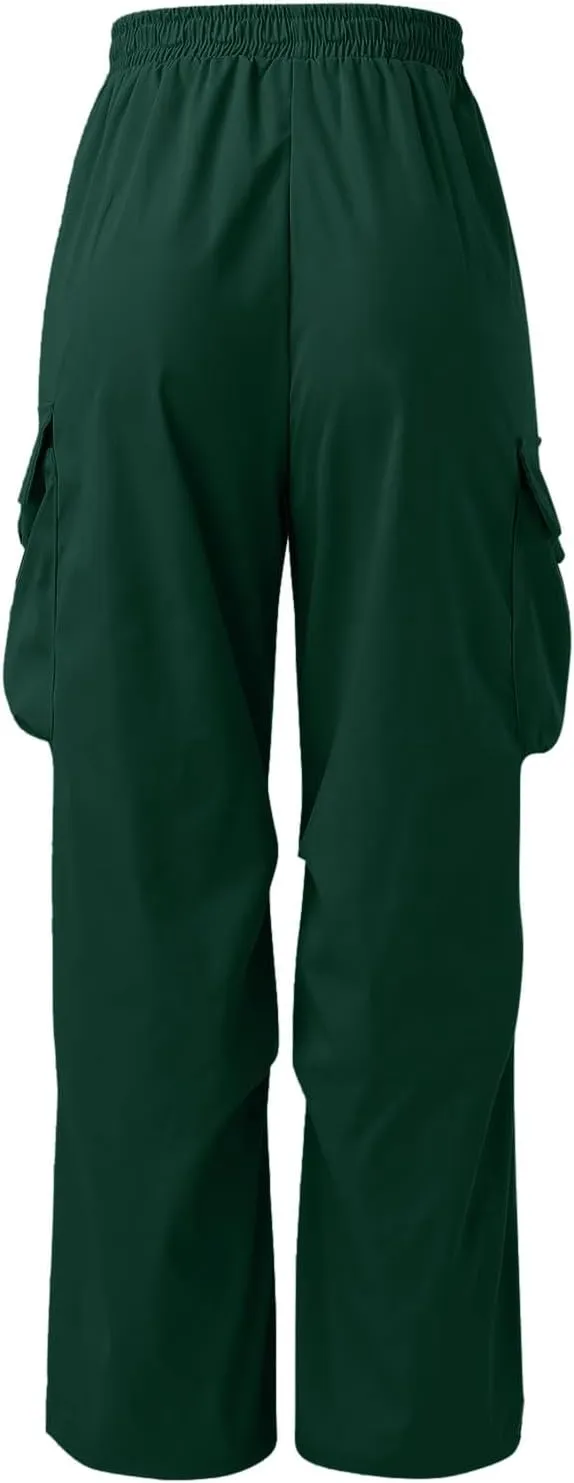 Men's Cargo Pants Casual Cotton Stretch Drawstring Waist Pant Outdoor Pants with Pockets