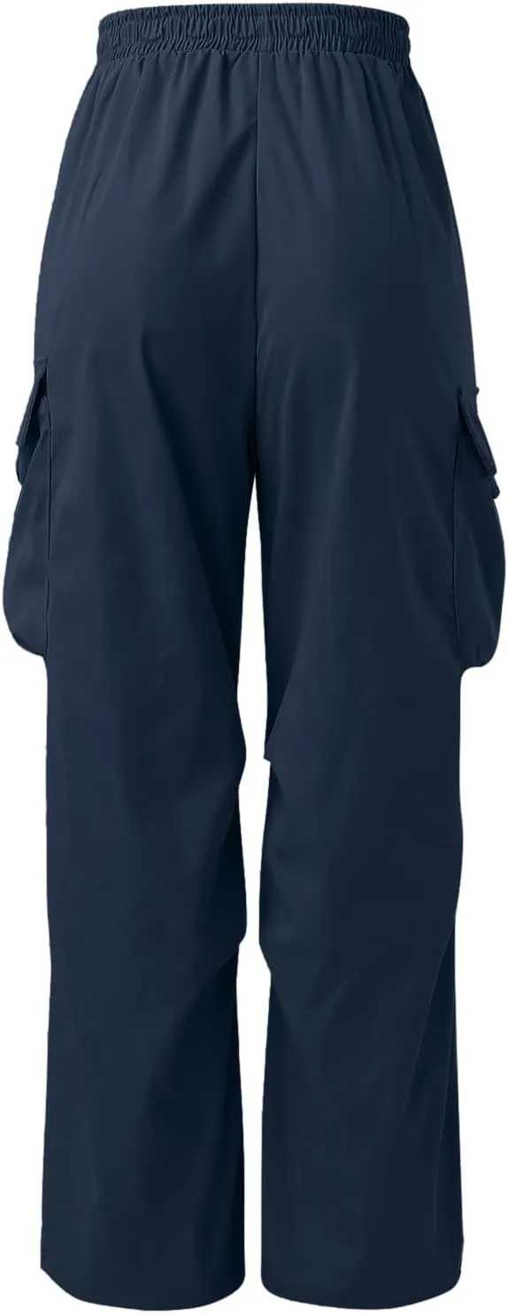 Men's Cargo Pants Casual Cotton Stretch Drawstring Waist Pant Outdoor Pants with Pockets