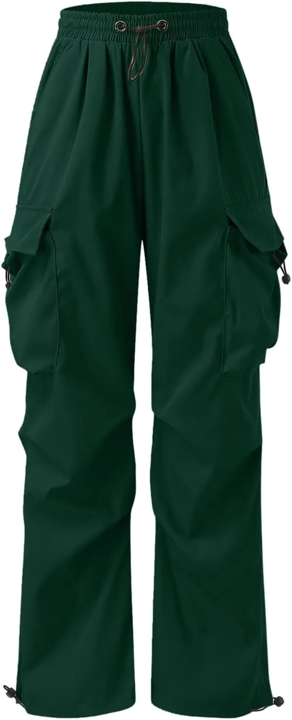 Men's Cargo Pants Casual Cotton Stretch Drawstring Waist Pant Outdoor Pants with Pockets