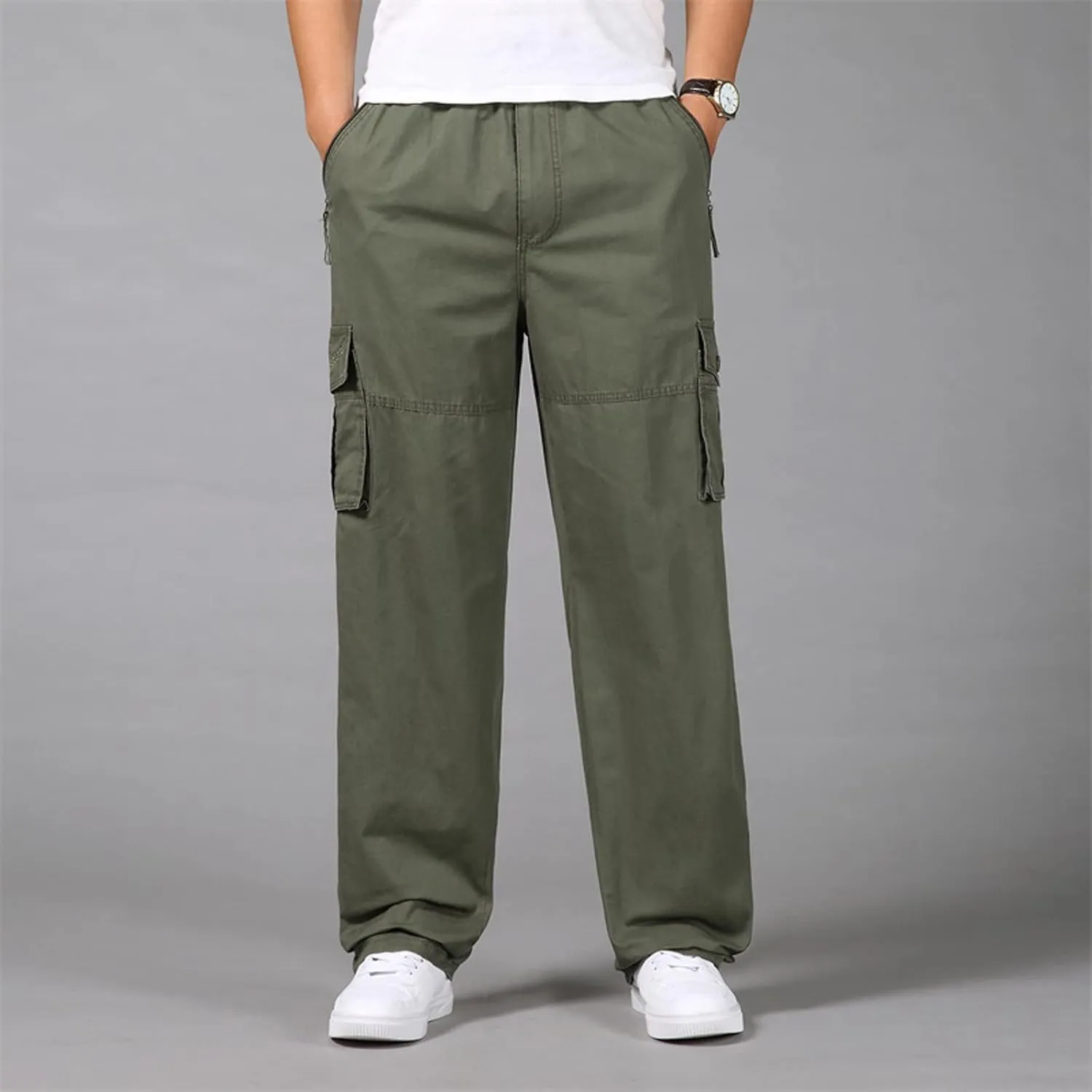 Mens Multi Pockets Cargo Pants Hiking Combat Work Outdoor Trousers Ripstop Wild Cargo Pants with Pockets