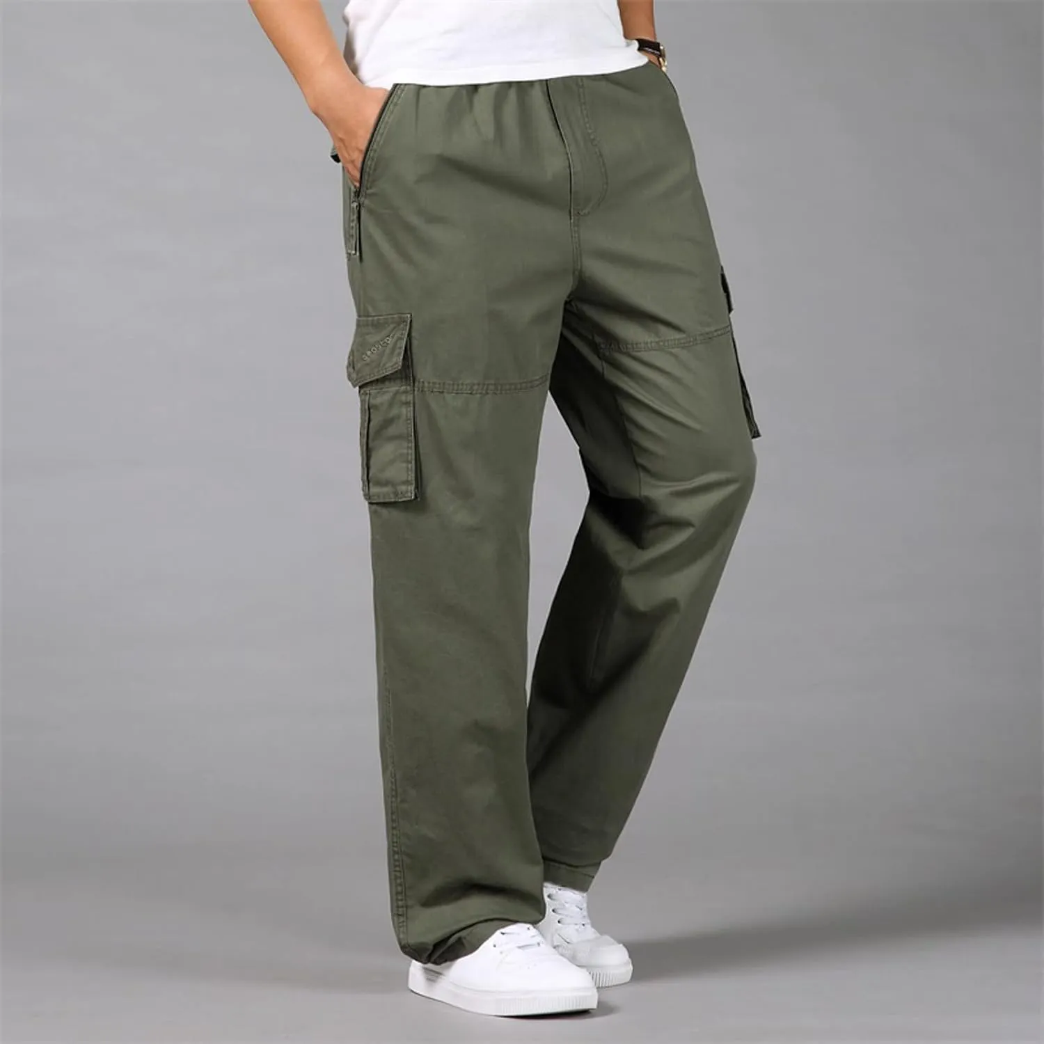 Mens Multi Pockets Cargo Pants Hiking Combat Work Outdoor Trousers Ripstop Wild Cargo Pants with Pockets