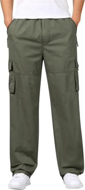 Mens Multi Pockets Cargo Pants Hiking Combat Work Outdoor Trousers Ripstop Wild Cargo Pants with Pockets