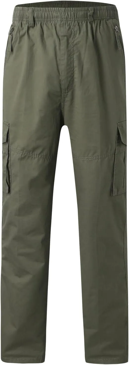 Mens Multi Pockets Cargo Pants Hiking Combat Work Outdoor Trousers Ripstop Wild Cargo Pants with Pockets