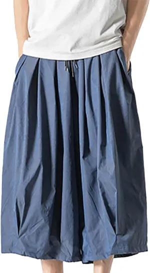 Men's Straight Wide Leg Harun Cargo Pants Neutral Gradient Casual Bell Bottoms Chinos Pants Men Slim Fit (03-Blue, M)