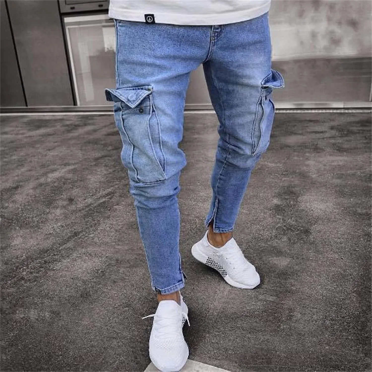 Men's Trousers Men's Summer Light Pants Men Chino Pants Slim Fit Stretch Bodycon Trousers Casual Cargo Jogging Pants