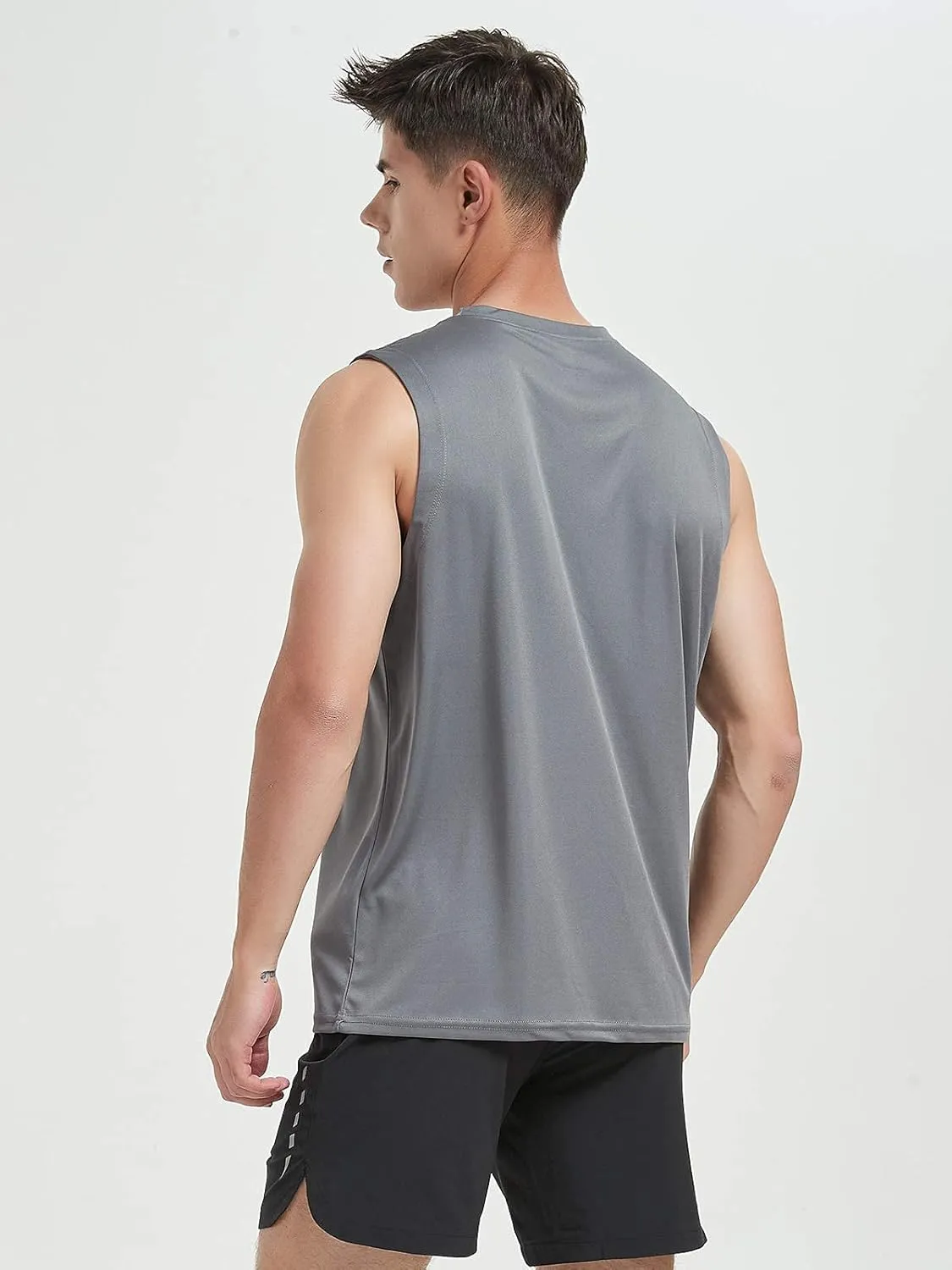 MIER Men's Workout Tank Tops UPF 50  Swim Shirts Quick Dry Running Sleeveless UV Protection Muscle Tees