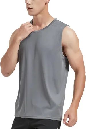 MIER Men's Workout Tank Tops UPF 50  Swim Shirts Quick Dry Running Sleeveless UV Protection Muscle Tees