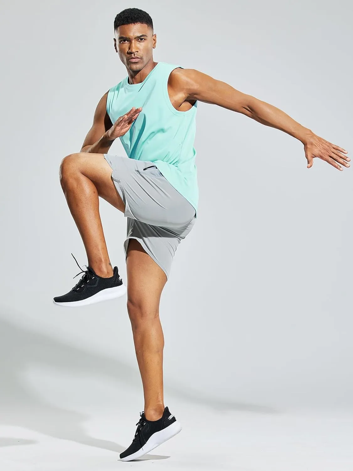 MIER Men's Workout Tank Tops UPF 50  Swim Shirts Quick Dry Running Sleeveless UV Protection Muscle Tees