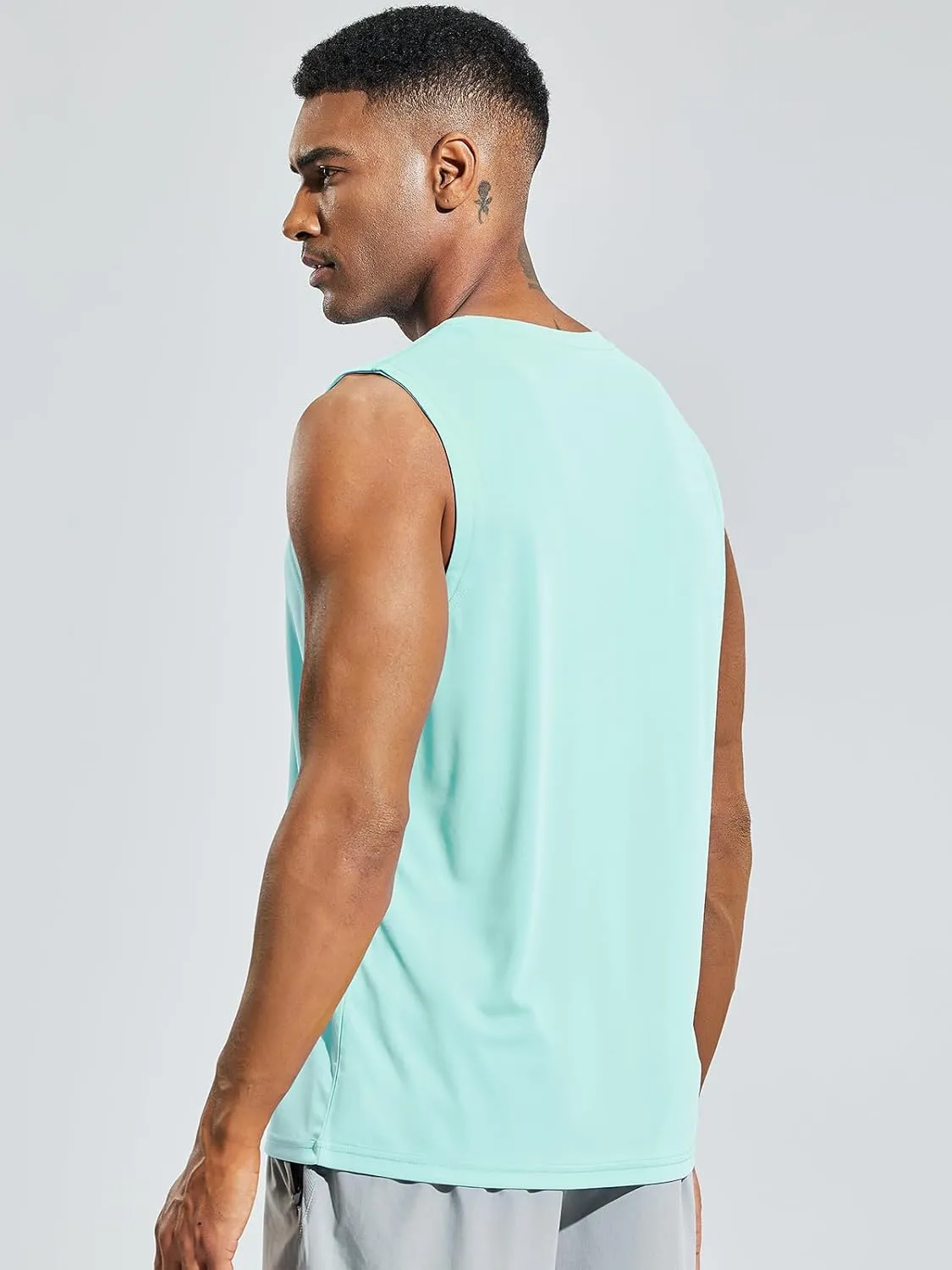 MIER Men's Workout Tank Tops UPF 50  Swim Shirts Quick Dry Running Sleeveless UV Protection Muscle Tees