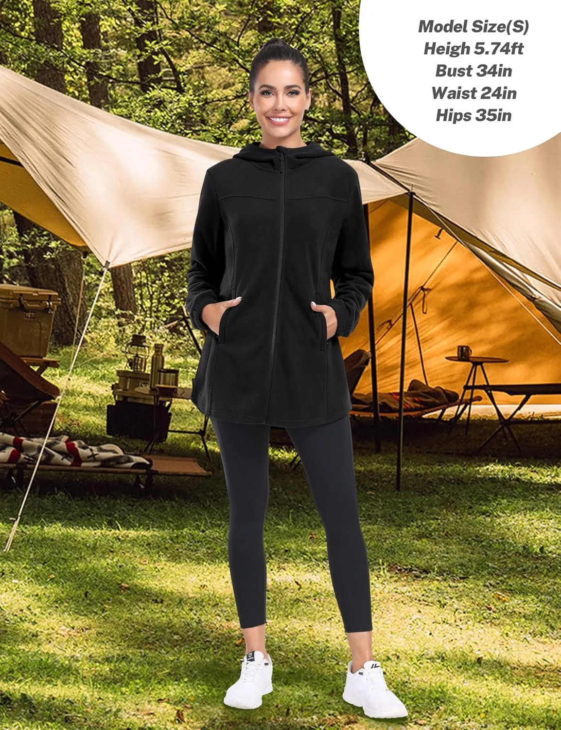 MoFiz Women's Fleece Dress Quarter Zip Winter Warm Golf Dress Jackets with Pockets