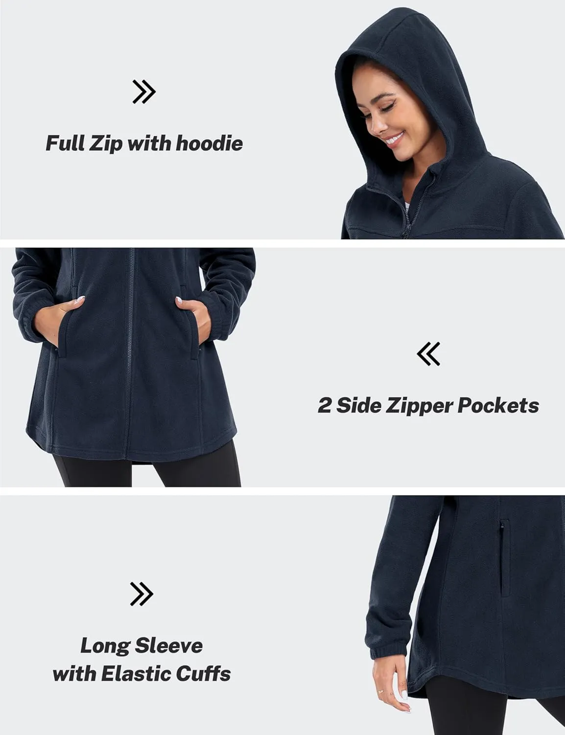 MoFiz Women's Fleece Dress Quarter Zip Winter Warm Golf Dress Jackets with Pockets