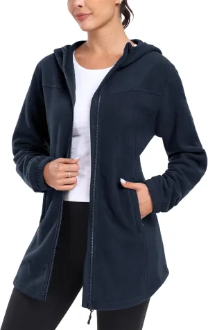 MoFiz Women's Fleece Dress Quarter Zip Winter Warm Golf Dress Jackets with Pockets