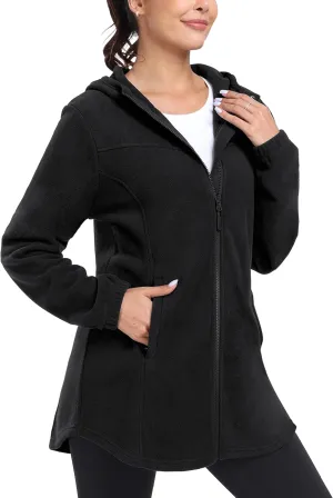 MoFiz Women's Fleece Dress Quarter Zip Winter Warm Golf Dress Jackets with Pockets