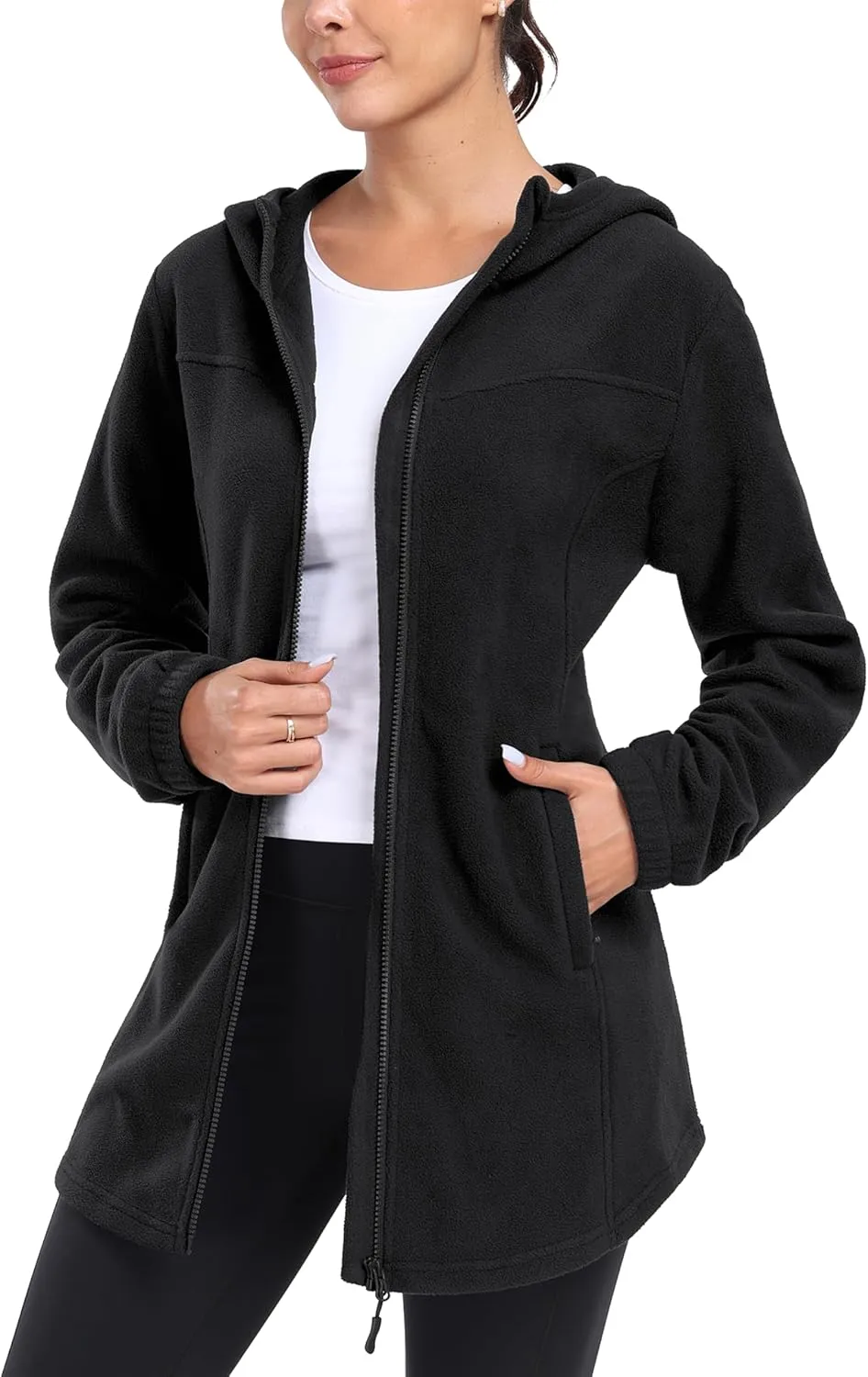 MoFiz Women's Fleece Dress Quarter Zip Winter Warm Golf Dress Jackets with Pockets