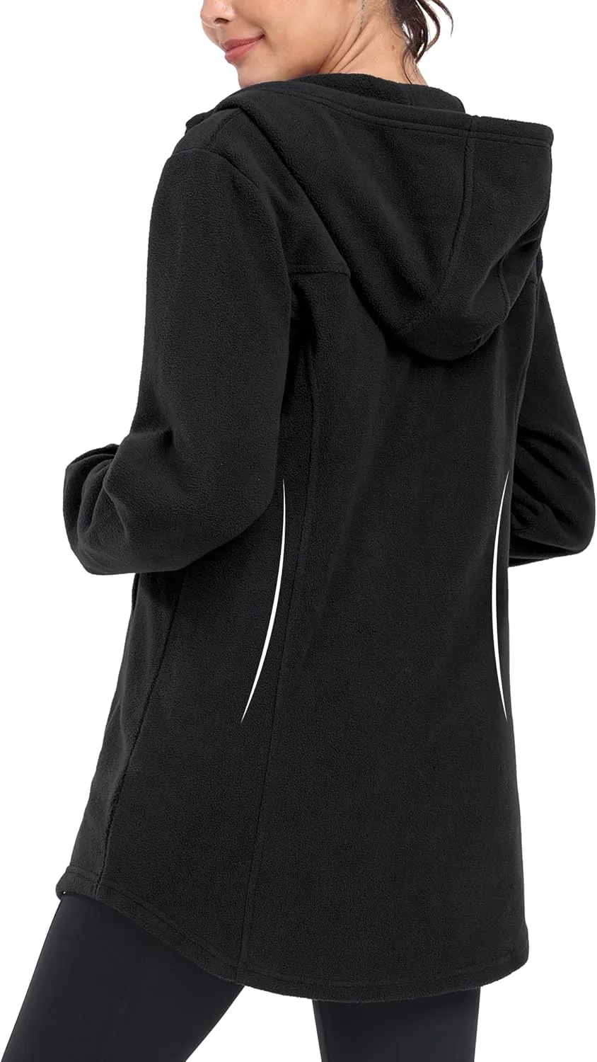 MoFiz Women's Fleece Dress Quarter Zip Winter Warm Golf Dress Jackets with Pockets