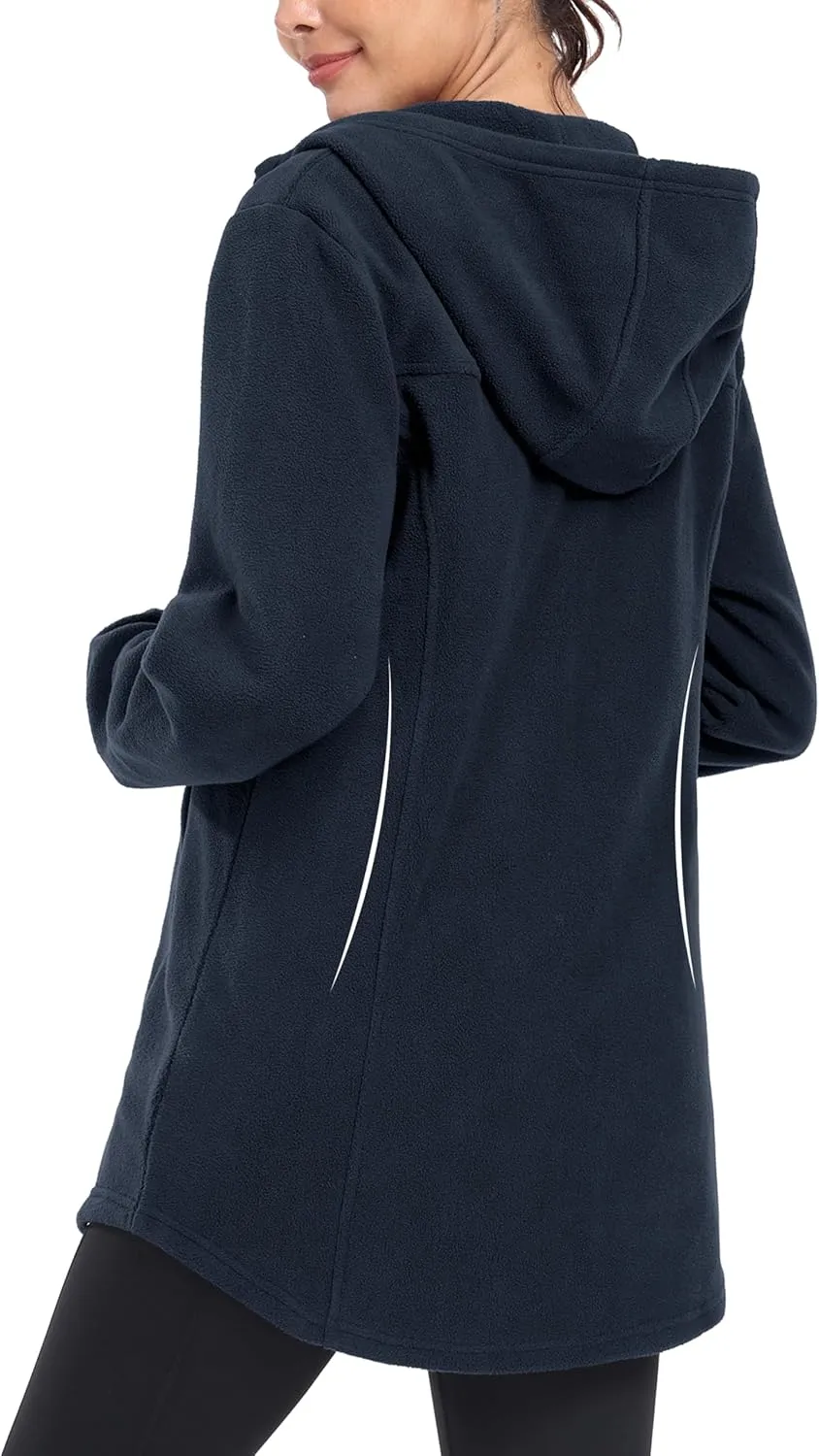 MoFiz Women's Fleece Dress Quarter Zip Winter Warm Golf Dress Jackets with Pockets