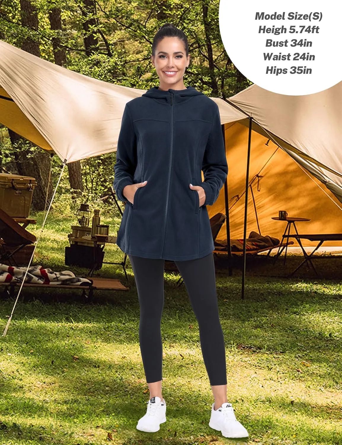 MoFiz Women's Fleece Dress Quarter Zip Winter Warm Golf Dress Jackets with Pockets