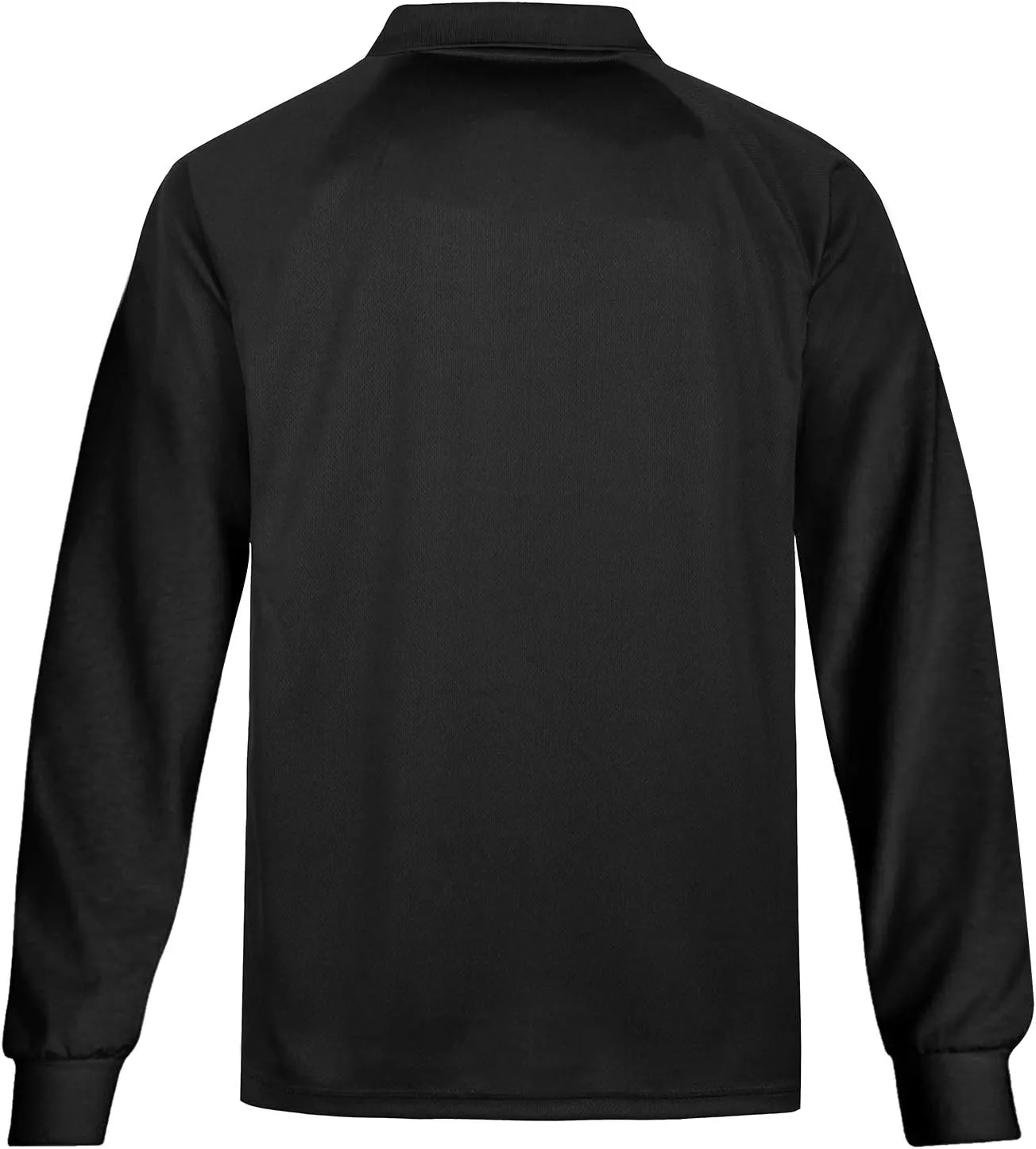 MOHEEN Men's Casual Solid Golf Shirts Outdoor Quick Dry Long Sleeve Moisture Wicking Performance Polo Shirt with Pocket